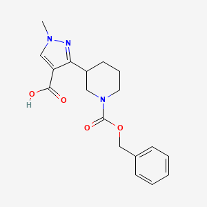 molecular formula C18H21N3O4 B2688194 3-{1-[(苄氧基)羰基]哌啶-3-基}-1-甲基-1H-吡唑-4-甲酸 CAS No. 1803586-08-4