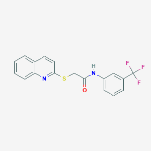 molecular formula C18H13F3N2OS B2688195 2-(quinolin-2-ylsulfanyl)-N-[3-(trifluoromethyl)phenyl]acetamide CAS No. 671198-56-4