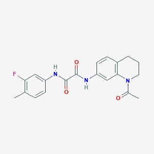 molecular formula C20H20FN3O3 B2688196 N-(1-acetyl-3,4-dihydro-2H-quinolin-7-yl)-N'-(3-fluoro-4-methylphenyl)oxamide CAS No. 898413-33-7