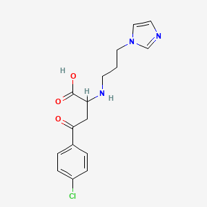 molecular formula C16H18ClN3O3 B2688198 4-(4-chlorophenyl)-2-{[3-(1H-imidazol-1-yl)propyl]amino}-4-oxobutanoic acid CAS No. 1214797-41-7