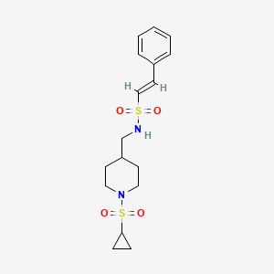molecular formula C17H24N2O4S2 B2688200 (E)-N-((1-(环丙基磺酰基)哌啶-4-基)甲基)-2-苯乙烯磺酰胺 CAS No. 1235705-04-0