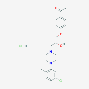 molecular formula C22H28Cl2N2O3 B2688201 1-(4-(3-(4-(5-Chloro-2-methylphenyl)piperazin-1-yl)-2-hydroxypropoxy)phenyl)ethanone hydrochloride CAS No. 1216573-65-7