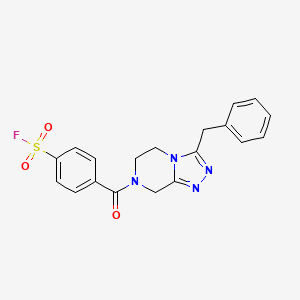 molecular formula C19H17FN4O3S B2688203 4-(3-Benzyl-6,8-dihydro-5H-[1,2,4]triazolo[4,3-a]pyrazine-7-carbonyl)benzenesulfonyl fluoride CAS No. 2249490-80-8