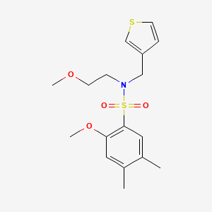 molecular formula C17H23NO4S2 B2688205 2-methoxy-N-(2-methoxyethyl)-4,5-dimethyl-N-(thiophen-3-ylmethyl)benzenesulfonamide CAS No. 1219902-33-6