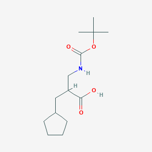 molecular formula C14H25NO4 B2688207 3-([(Tert-butoxy)carbonyl]amino)-2-(cyclopentylmethyl)propanoic acid CAS No. 1822615-25-7