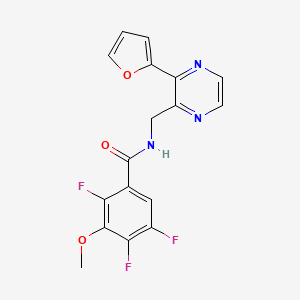 molecular formula C17H12F3N3O3 B2688216 2,4,5-trifluoro-N-((3-(furan-2-yl)pyrazin-2-yl)methyl)-3-methoxybenzamide CAS No. 2034569-95-2