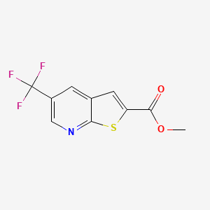 molecular formula C10H6F3NO2S B2688217 Methyl 5-(trifluoromethyl)thieno[2,3-b]pyridine-2-carboxylate CAS No. 2413903-94-1