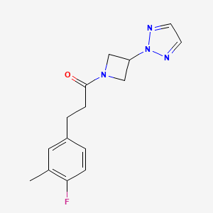 molecular formula C15H17FN4O B2688218 1-(3-(2H-1,2,3-triazol-2-yl)azetidin-1-yl)-3-(4-fluoro-3-methylphenyl)propan-1-one CAS No. 2194845-93-5