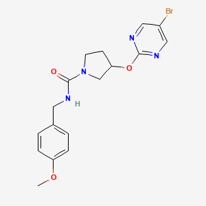 molecular formula C17H19BrN4O3 B2688223 3-[(5-bromopyrimidin-2-yl)oxy]-N-[(4-methoxyphenyl)methyl]pyrrolidine-1-carboxamide CAS No. 2097920-10-8