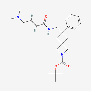 molecular formula C24H35N3O3 B2688226 Tert-butyl 6-[[[(E)-4-(dimethylamino)but-2-enoyl]amino]methyl]-6-phenyl-2-azaspiro[3.3]heptane-2-carboxylate CAS No. 2411326-16-2