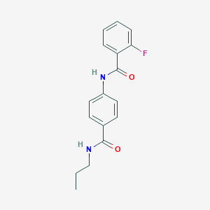 molecular formula C17H17FN2O2 B268823 2-fluoro-N-{4-[(propylamino)carbonyl]phenyl}benzamide 