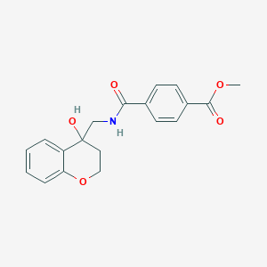 molecular formula C19H19NO5 B2688237 Methyl 4-(((4-hydroxychroman-4-yl)methyl)carbamoyl)benzoate CAS No. 1396803-47-6