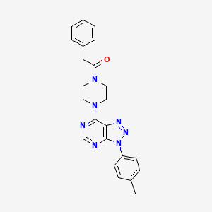 molecular formula C23H23N7O B2688244 2-phenyl-1-(4-(3-(p-tolyl)-3H-[1,2,3]triazolo[4,5-d]pyrimidin-7-yl)piperazin-1-yl)ethanone CAS No. 920225-90-7