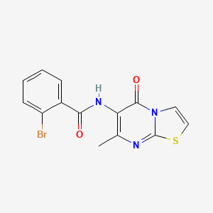 molecular formula C14H10BrN3O2S B2688246 2-bromo-N-(7-methyl-5-oxo-5H-[1,3]thiazolo[3,2-a]pyrimidin-6-yl)benzamide CAS No. 954672-94-7
