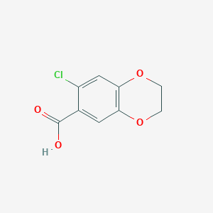 molecular formula C9H7ClO4 B2688257 6-Chloro-2,3-dihydro-1,4-benzodioxine-7-carboxylic acid CAS No. 915909-08-9
