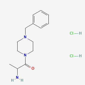 molecular formula C14H23Cl2N3O B2688258 2-氨基-1-(4-苄基哌嗪-1-基)丙酮二盐酸盐 CAS No. 1585794-60-0