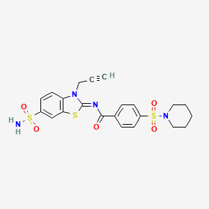 (Z)-4-(piperidin-1-ylsulfonyl)-N-(3-(prop-2-yn-1-yl)-6-sulfamoylbenzo[d]thiazol-2(3H)-ylidene)benzamide