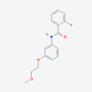 molecular formula C16H16FNO3 B268827 2-fluoro-N-[3-(2-methoxyethoxy)phenyl]benzamide 