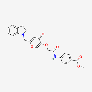 methyl 4-(2-((6-(indolin-1-ylmethyl)-4-oxo-4H-pyran-3-yl)oxy)acetamido)benzoate