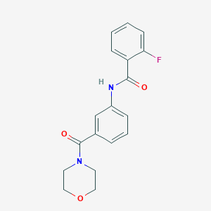 molecular formula C18H17FN2O3 B268828 2-fluoro-N-[3-(4-morpholinylcarbonyl)phenyl]benzamide 