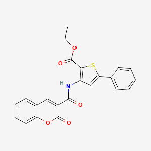 ethyl 3-(2-oxo-2H-chromene-3-carboxamido)-5-phenylthiophene-2-carboxylate