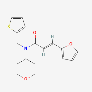 (E)-3-(furan-2-yl)-N-(tetrahydro-2H-pyran-4-yl)-N-(thiophen-2-ylmethyl)acrylamide