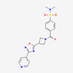 N,N-dimethyl-4-(3-(3-(pyridin-4-yl)-1,2,4-oxadiazol-5-yl)azetidine-1-carbonyl)benzenesulfonamide
