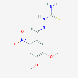 molecular formula C10H12N4O4S B2688304 [(4,5-Dimethoxy-2-nitrophenyl)methylideneamino]thiourea CAS No. 349463-45-2