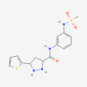 molecular formula C15H14N4O3S2 B2688305 N-(3-methanesulfonamidophenyl)-5-(thiophen-2-yl)-1H-pyrazole-3-carboxamide CAS No. 1240217-94-0