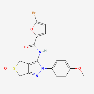 molecular formula C17H14BrN3O4S B2688309 5-bromo-N-[2-(4-methoxyphenyl)-5-oxo-4,6-dihydrothieno[3,4-c]pyrazol-3-yl]furan-2-carboxamide CAS No. 958703-53-2