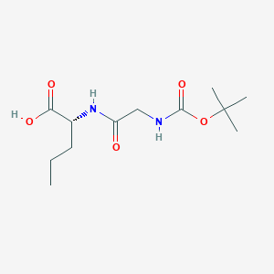 (2R)-2-[[2-[(2-Methylpropan-2-yl)oxycarbonylamino]acetyl]amino]pentanoic acid