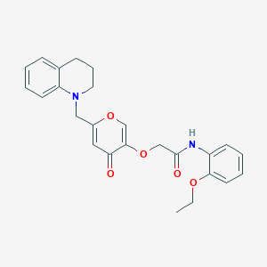 molecular formula C25H26N2O5 B2688320 2-((6-((3,4-dihydroquinolin-1(2H)-yl)methyl)-4-oxo-4H-pyran-3-yl)oxy)-N-(2-ethoxyphenyl)acetamide CAS No. 898456-24-1