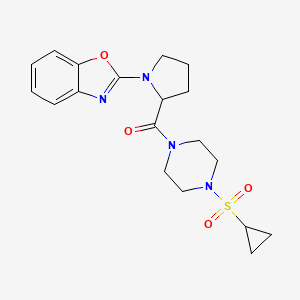 molecular formula C19H24N4O4S B2688327 (1-(Benzo[d]oxazol-2-yl)pyrrolidin-2-yl)(4-(cyclopropylsulfonyl)piperazin-1-yl)methanone CAS No. 1796910-10-5
