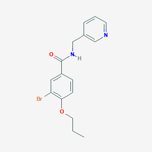 molecular formula C16H17BrN2O2 B268834 3-bromo-4-propoxy-N-(pyridin-3-ylmethyl)benzamide 