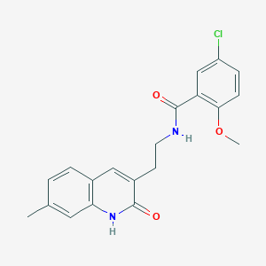 5-chloro-2-methoxy-N-[2-(7-methyl-2-oxo-1H-quinolin-3-yl)ethyl]benzamide