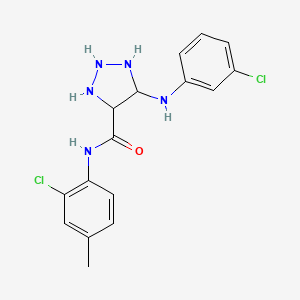 molecular formula C16H13Cl2N5O B2688344 5-(3-chloroanilino)-N-(2-chloro-4-methylphenyl)triazolidine-4-carboxamide CAS No. 1105199-77-6
