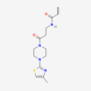 molecular formula C14H20N4O2S B2688345 N-[3-[4-(4-Methyl-1,3-thiazol-2-yl)piperazin-1-yl]-3-oxopropyl]prop-2-enamide CAS No. 2198018-87-8