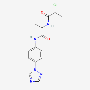 2-chloro-N-(1-{[4-(1H-1,2,4-triazol-1-yl)phenyl]carbamoyl}ethyl)propanamide