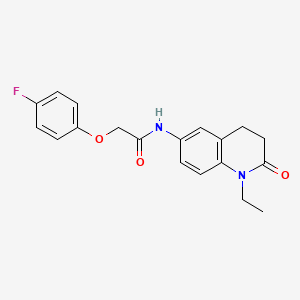 molecular formula C19H19FN2O3 B2688356 N~1~-(1-ethyl-2-oxo-1,2,3,4-tetrahydro-6-quinolinyl)-2-(4-fluorophenoxy)acetamide CAS No. 922130-24-3