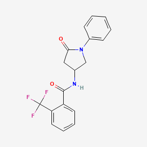 N-(5-oxo-1-phenylpyrrolidin-3-yl)-2-(trifluoromethyl)benzamide