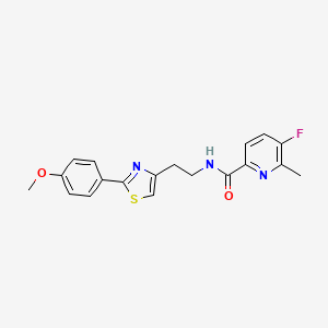 molecular formula C19H18FN3O2S B2688365 5-Fluoro-N-[2-[2-(4-methoxyphenyl)-1,3-thiazol-4-yl]ethyl]-6-methylpyridine-2-carboxamide CAS No. 2415465-99-3
