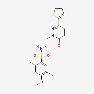 4-methoxy-2,5-dimethyl-N-(2-(6-oxo-3-(thiophen-2-yl)pyridazin-1(6H)-yl)ethyl)benzenesulfonamide
