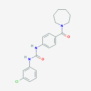 molecular formula C20H22ClN3O2 B268838 N-[4-(1-azepanylcarbonyl)phenyl]-N'-(3-chlorophenyl)urea 
