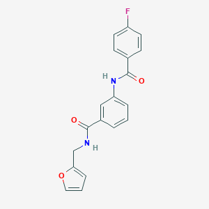 molecular formula C19H15FN2O3 B268839 3-[(4-fluorobenzoyl)amino]-N-(2-furylmethyl)benzamide 