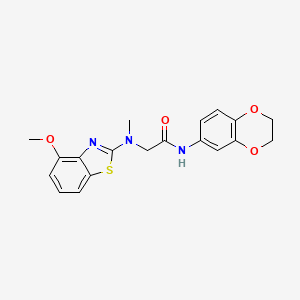 molecular formula C19H19N3O4S B2688392 N-(2,3-二氢苯并[b][1,4]二噁烯-6-基)-2-((4-甲氧基苯并[d]噻唑-2-基)(甲基)氨基)乙酰胺 CAS No. 1351644-76-2