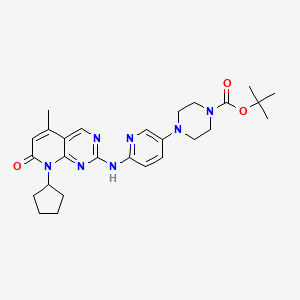 molecular formula C27H35N7O3 B2688393 tert-butyl 4-(6-((8-cyclopentyl-5-Methyl-7-oxo-7,8-dihydropyrido[2,3-d]pyriMidin-2-yl)aMino)pyridin-3-yl)piperazine-1-carboxylate CAS No. 571189-65-6