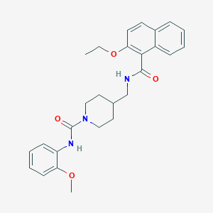 molecular formula C27H31N3O4 B2688396 4-((2-ethoxy-1-naphthamido)methyl)-N-(2-methoxyphenyl)piperidine-1-carboxamide CAS No. 1235151-70-8