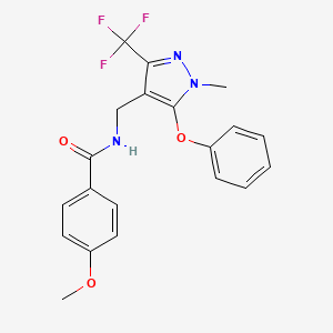 4-methoxy-N-{[1-methyl-5-phenoxy-3-(trifluoromethyl)-1H-pyrazol-4-yl]methyl}benzenecarboxamide