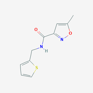 molecular formula C10H10N2O2S B2688406 5-methyl-N-(thiophen-2-ylmethyl)-1,2-oxazole-3-carboxamide CAS No. 717857-97-1