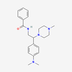 molecular formula C22H30N4O B2688407 N-(2-(4-(dimethylamino)phenyl)-2-(4-methylpiperazin-1-yl)ethyl)benzamide CAS No. 946340-88-1